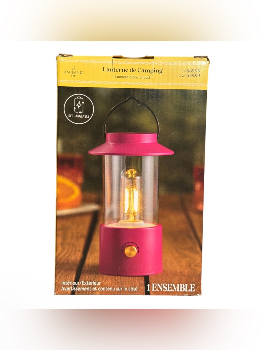 Ashland Pink Rechargeable Decorative Lantern
